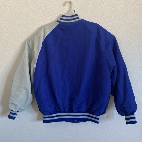 DeLong Men’s Vintage Wolves Blue Gray Bomber Jacket Size L . Made in USA. - Picture 4 of 7